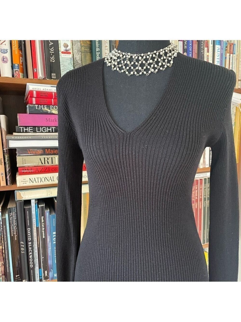 Sisley Made in Italy Black Ribbed Knitwear Size XS